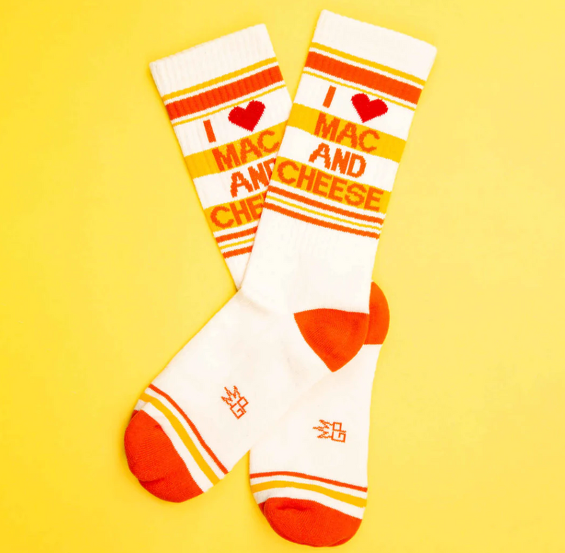 Gumball Poodle I Love Mac and Cheese Gym Crew Socks