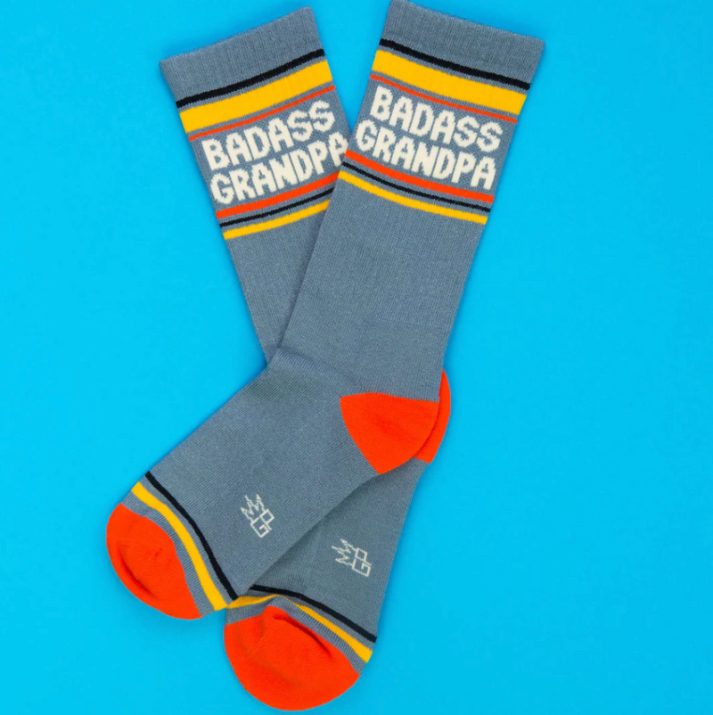 Gumball Poodle Badass Grandpa Gym Crew Socks