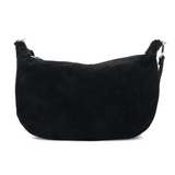 Suede Leather Half Moon Bag