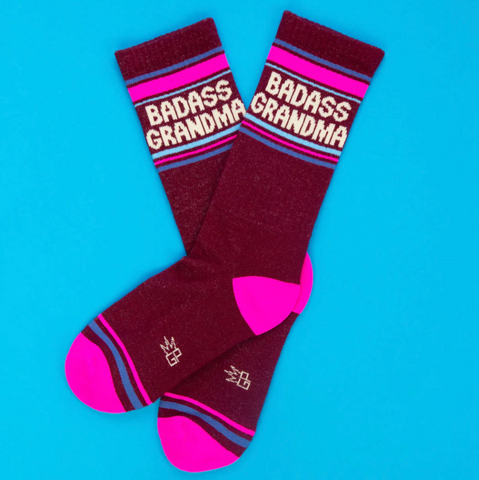 Gumball Poodle Badass Grandma Gym Crew Socks