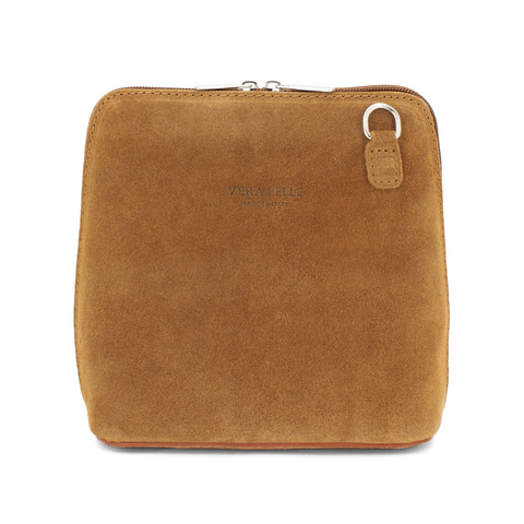 Leather Crossbody Suede Bag Tan