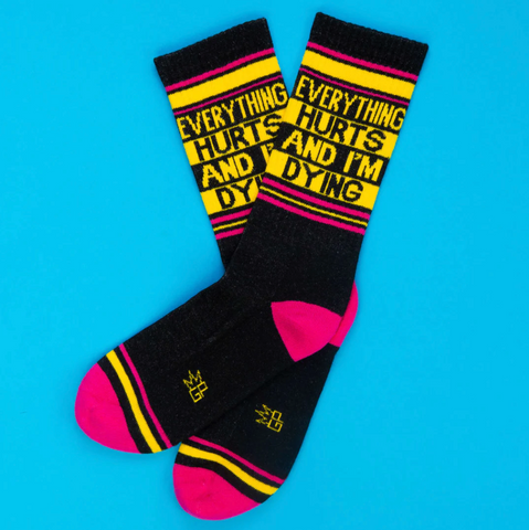 Gumball Poodle Everything Hurts and I'm Dying Gym Crew Socks