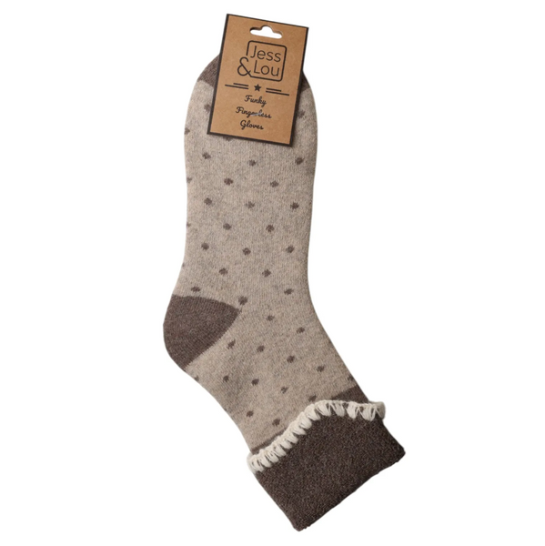 Cappucino Dot Cuff Ladies Socks