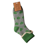 Green Heart Cuff Ladies Socks