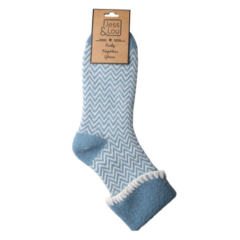 Cornflower Herringbone Ladies Cuff Socks