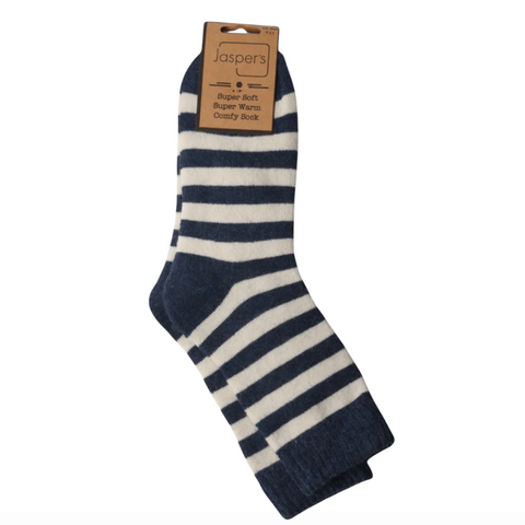 Jasper's Mens Blue and White Stripe Socks