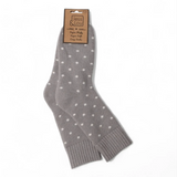 Jess & Lou Delightful Dots Ribbed Grey Socks