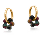 Big Metal Sardinia Petite Resin Huggies - Purple Green