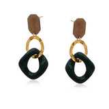 Big Metal Moiraine Resin Chain - Beige/Green