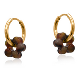Big Metal Sybilla Petite Resin Huggie Earrings - Orange Black