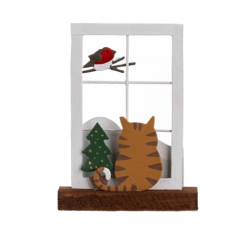 Window Gazing Cat Decoration