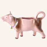 Ceramic Pink Cow Milk Jug