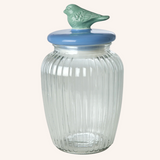 Glass Jar with Bird Lid