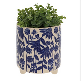 Daisy Floral Planter Large Blue