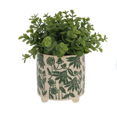 Daisy Floral Planter Small - Green