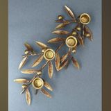 Antique Gold Sprig & Berries Candelabra