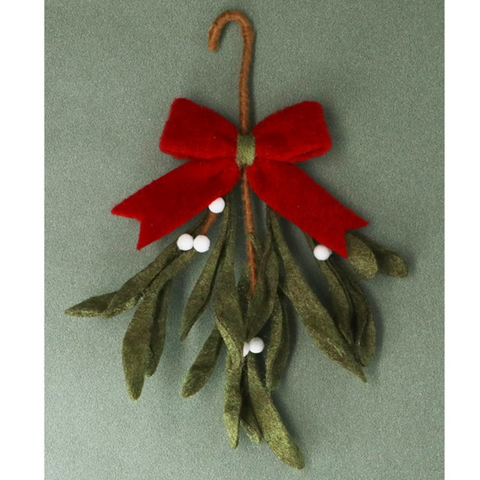 Mistletoe Bunch with Bow Hanging Decoration