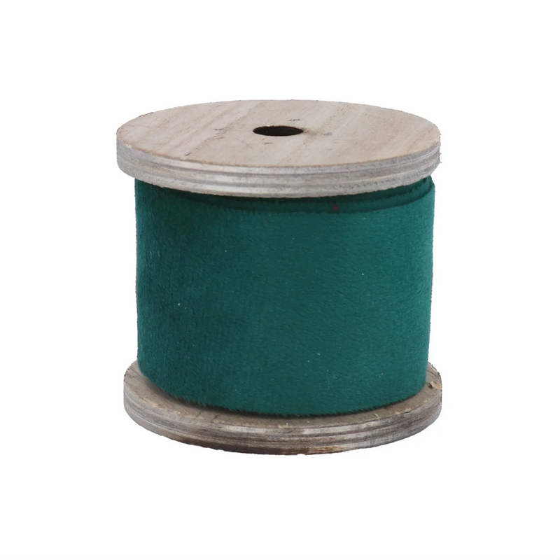 Gisela Graham Velvet Ribbon 6cm - Forest