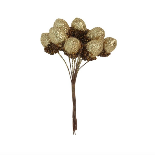 Gold Glitter Acorn Bunch
