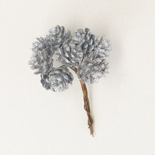 Silver Sparkle Mini Cone Bunch