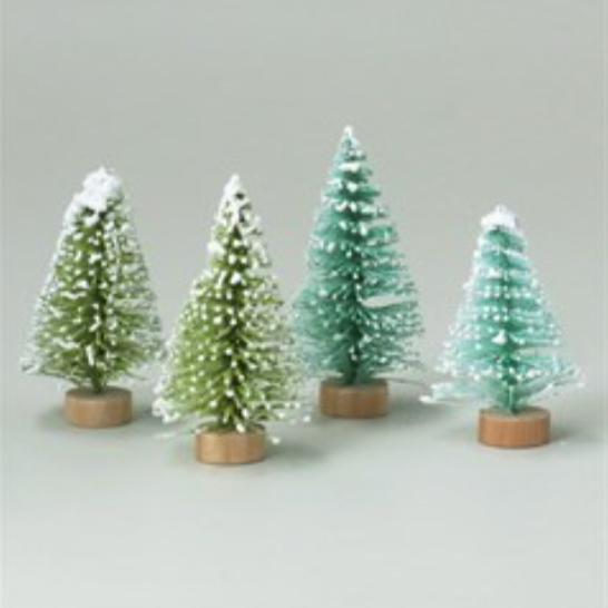 Snowy Mini Fir Trees (Pack Of 12)