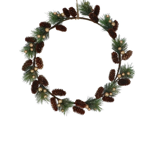 Pine Cone, Fir & Gold Berries Wreath