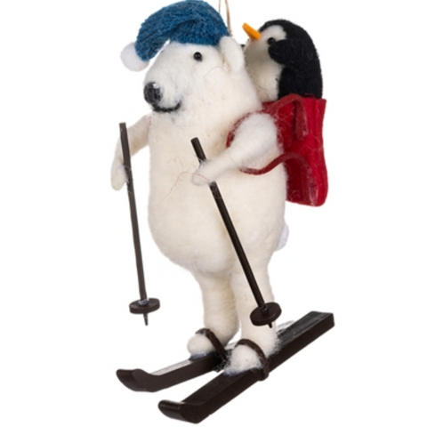 Archie in St Moritz Felt Decoration