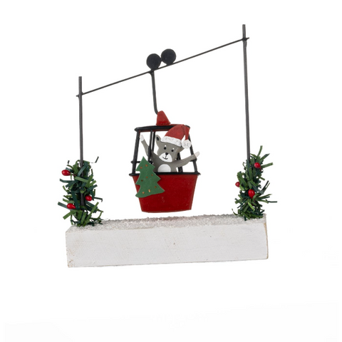 Cats in Cable Car on Block Decoration