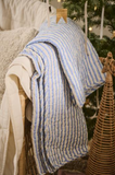 Ib Laursen Quilt blue w/white and brown stripes