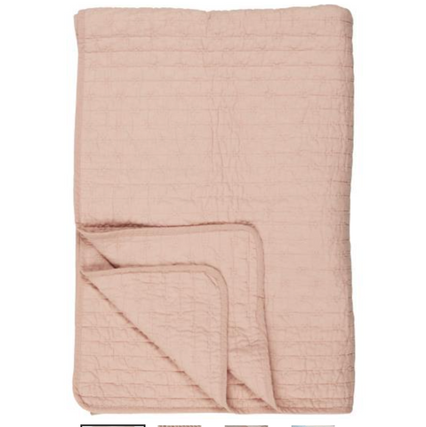 Ib Laursen Quilt Pink with Cross-stitches