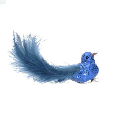 Blue Sparkle Clip on Bird
