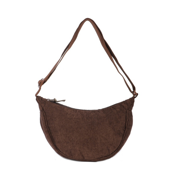 Corduroy Half Moon Crossbody
