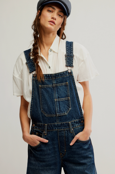 Free People Good Luck Overalls - Deep End