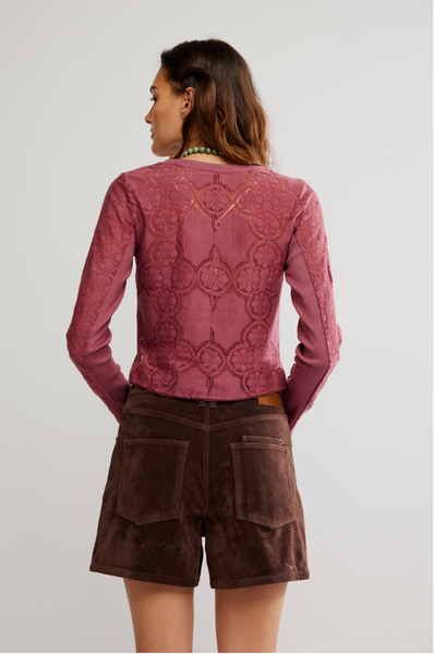 Free People Jae Knit Long Sleeve - Crushed Berry