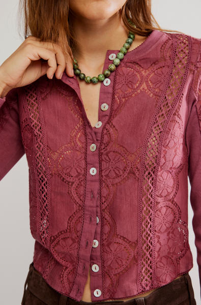 Free People Jae Knit Long Sleeve - Crushed Berry