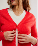 Free People School Girl Cardigan - Cherry Red