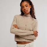 Free People School Girl Cardigan - Feather Grey Melange