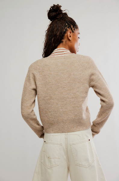 Free People School Girl Cardigan - Feather Grey Melange