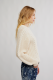 Free People Frankie Cable Sweater - Buttercream