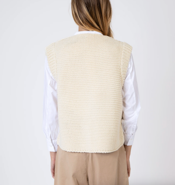 An'ge Legringo Sleeveless Cardigan - Vanilla