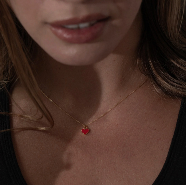 One & Eight Ruby Heart Necklace