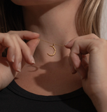 One & Eight Gold Moon Necklace