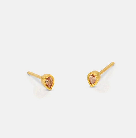 One & Eight - Champagne Pear Studs