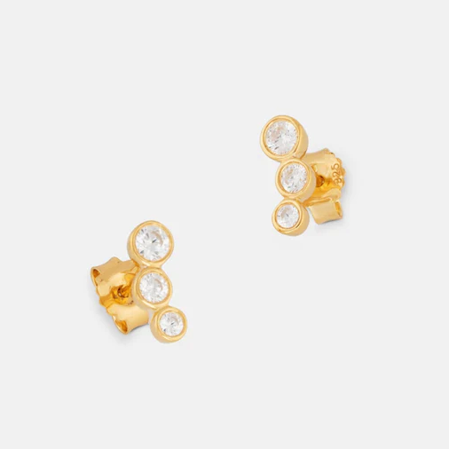One & Eight - Triple Crystal Climber Studs