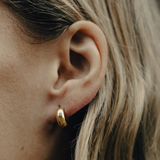 Nordic Muse Gold Small Leverback Bold Hoop Earrings, Waterproof