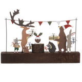 Woodland Xmas Party Block Decoration