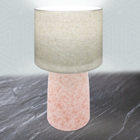 Ceramic Table Lamp With Shade - Pink