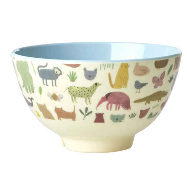 Small Melamine Kids Bowl - Sweet Jungle Print