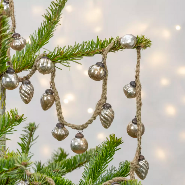 Antique Silver Bauble Garland