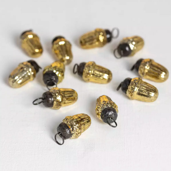 Mini Acorn Decorations - Gold